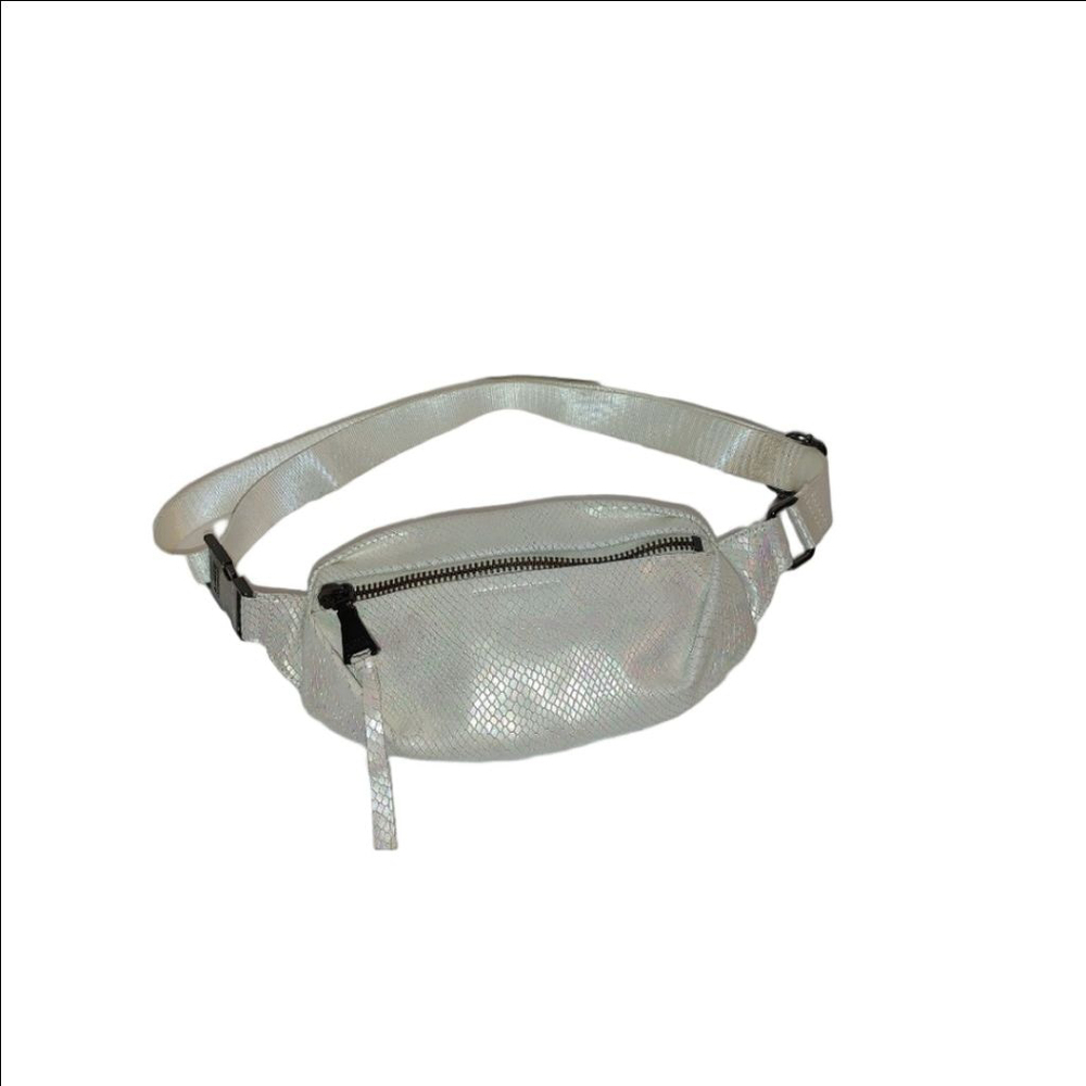 Aimee Kestenberg Milan Leather Convertible Belt Bag in Holographic White